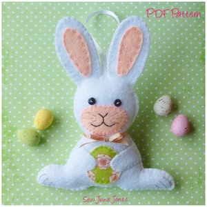 Easter Bunny Ornament PDF Sewing Pattern Instant Download Easy to Sew image 2