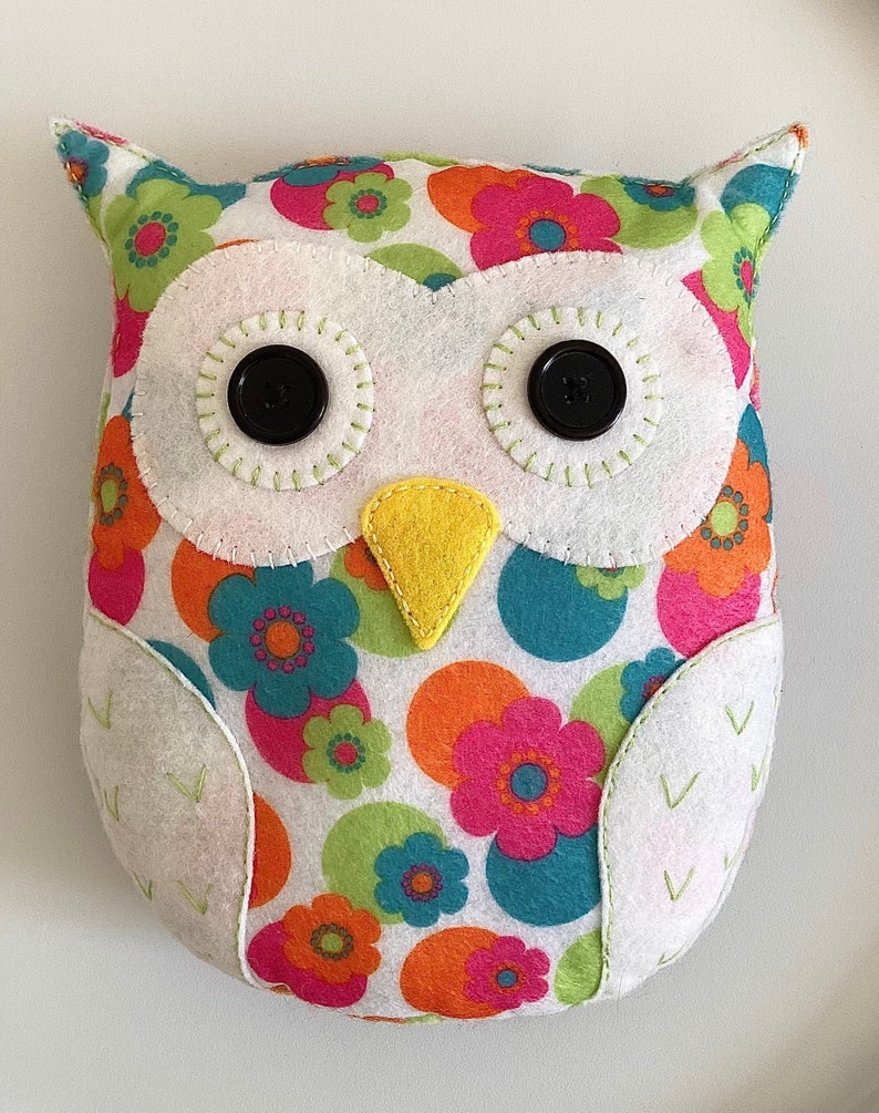 Flora the Owl Softie PDF Sewing Pattern Instant Download Easy to Sew image 2