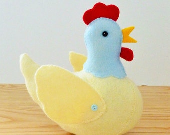 Hen PDF Sewing Pattern, Felt Crafts, Easy to Sew