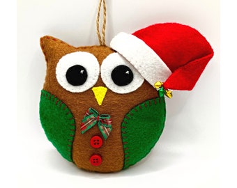 Santa Owl PDF Sewing Pattern- Instant Download - Easy to Sew