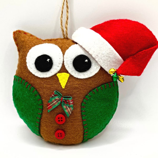 Santa Owl PDF Sewing Pattern- Instant Download - Easy to Sew