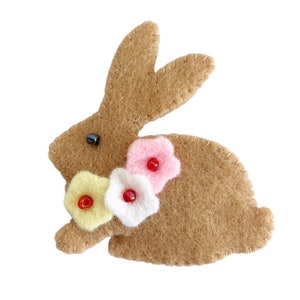 Bunny Brooch Pin PDF Sewing Pattern, Felt Crafts, Instant Download, Easy to Sew image 8