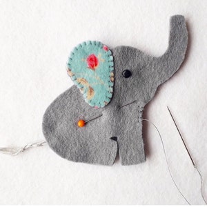 Elephant PDF Sewing Pattern Feltie Instant Download Easy to Sew image 6