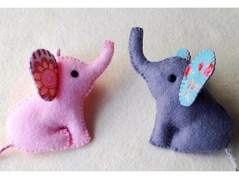 Elephant PDF Sewing Pattern Feltie Instant Download Easy to Sew image 9
