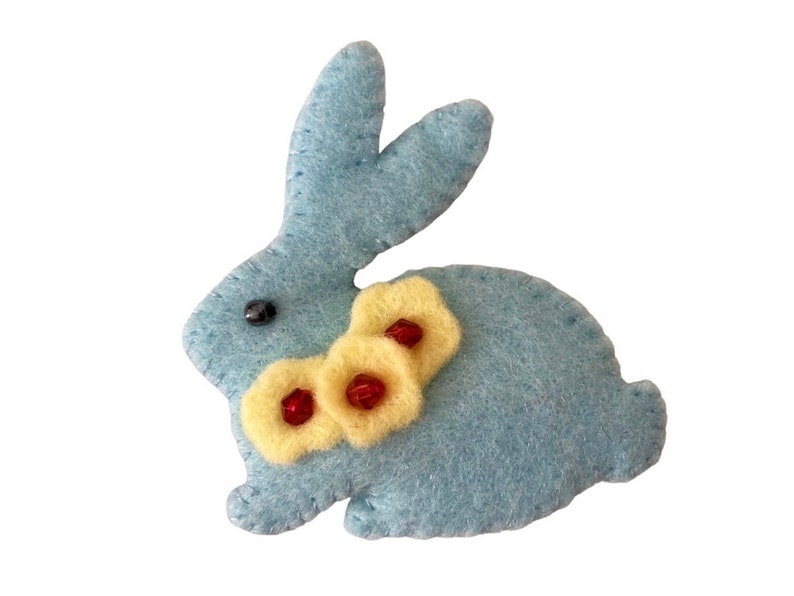 Bunny Brooch Pin PDF Sewing Pattern, Felt Crafts, Instant Download, Easy to Sew image 3