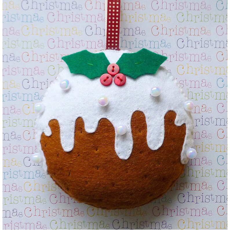 Christmas Pudding PDF Sewing Pattern, Christmas Decoration, Felt Crafts, Instant Download, Easy to Sew image 3