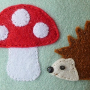 Hedgehog and Toadstool Pincushion Felt Appliqué PDF Sewing Pattern image 8