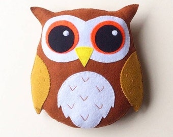 Hoot the Owl PDF Felt Sewing Pattern- Instant Download - Easy to Sew