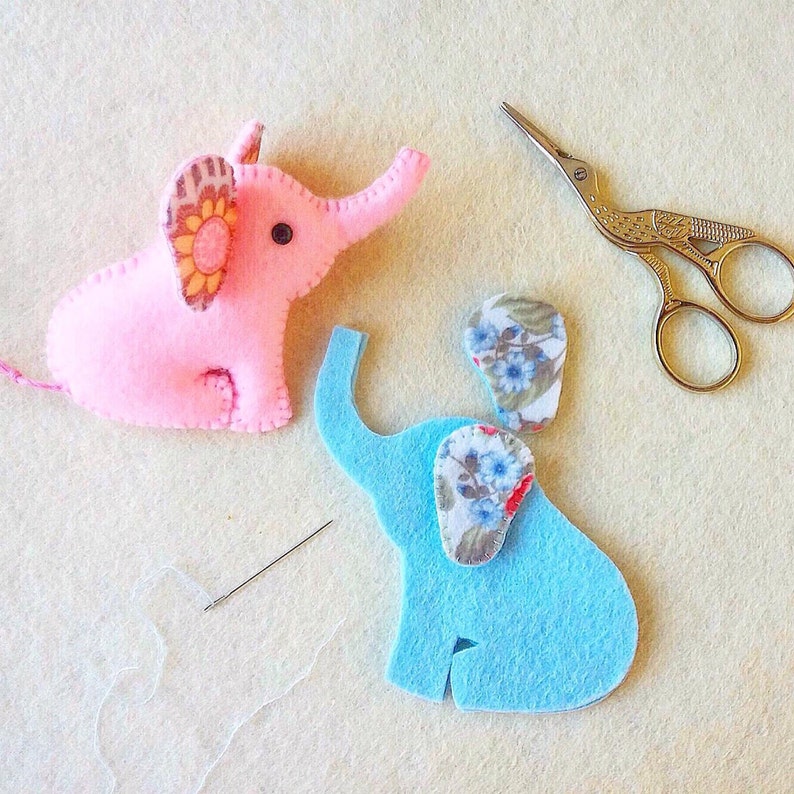 Elephant PDF Sewing Pattern Feltie Instant Download Easy to Sew image 5