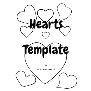 Hearts Template PDF Printable, Instant Download for Crafts