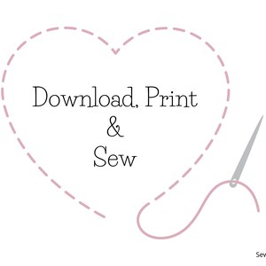Heart Button Brooch PDF Sewing Pattern, Felt Crafts, Jewellery Pattern, Easy to Sew, Instant Download image 9