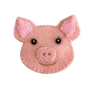 Pig PDF Sewing Pattern, DIY Keyring and Brooch, Felt Crafts, Instant Download, Easy to Sew image 5