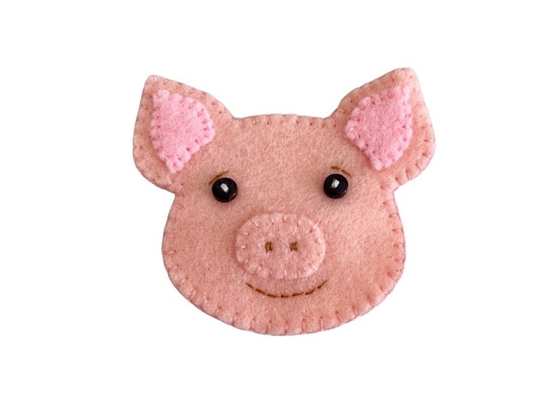 Pig PDF Sewing Pattern, DIY Keyring and Brooch, Felt Crafts, Instant Download, Easy to Sew image 5