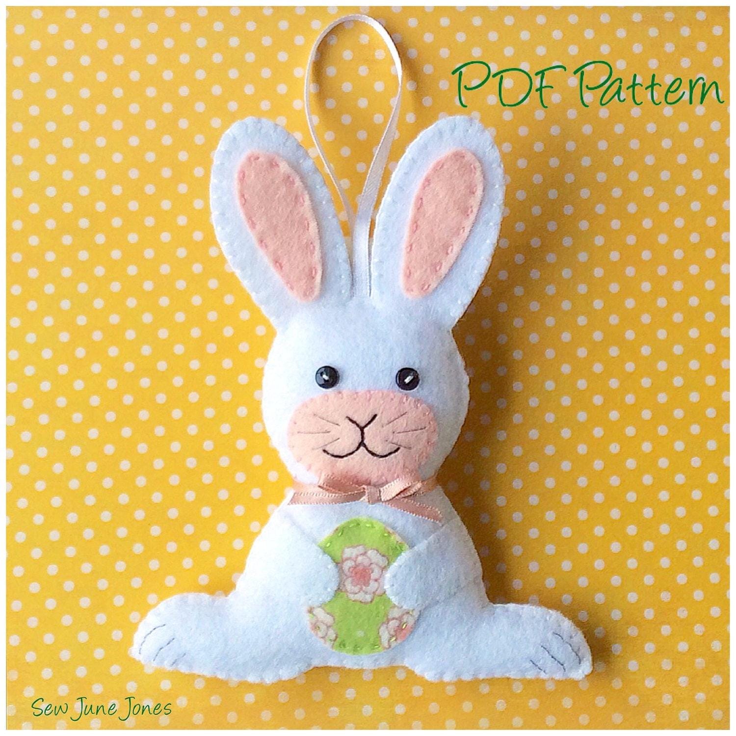Easter Bunny Ornament PDF Sewing Pattern - Instant Download - Easy to ...