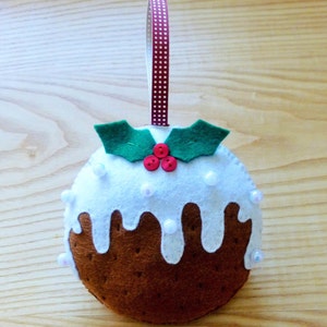Christmas Pudding PDF Sewing Pattern, Christmas Decoration, Felt Crafts, Instant Download, Easy to Sew image 4