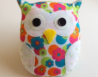 Flora the Owl Softie PDF Patron de couture - Téléchargement instantané - Facile à coudre