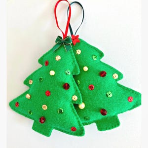 Patrón de costura en PDF para decorar el árbol de Navidad - Manualidades de fieltro - Descarga instantánea - Fácil de coser