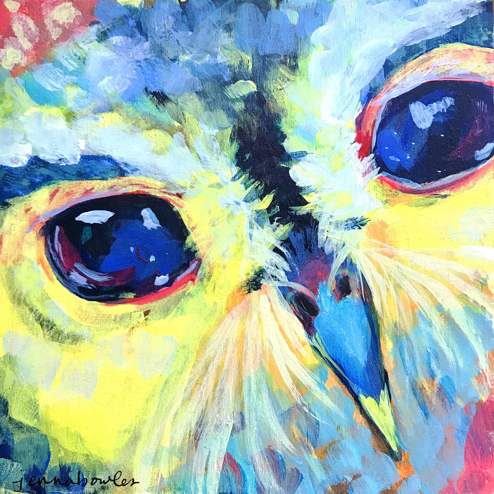Owl Canvas Art Canvas Print Owl Art Owls Blue Owl Etsy