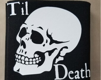 til death skull beer can cooler