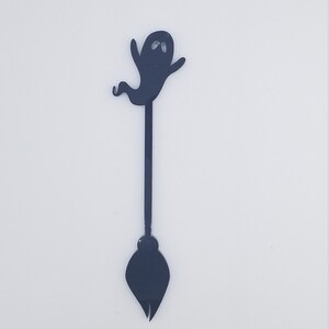 Ghost and broom halloween wand drink stirrer