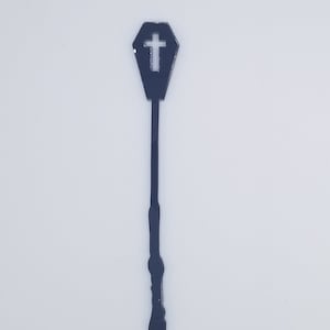Coffin halloween wand drink stirrer