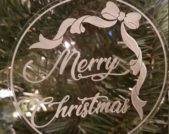 Merry christmas bow ornament