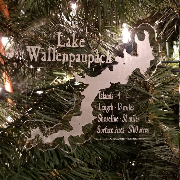 Lake wallenpaupack laser engraved acrylic christmas ornament