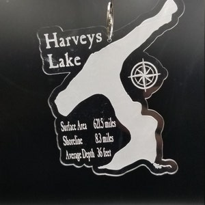 Harveys lake laser engraved acrylic christmas ornament