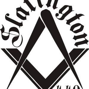 Masonic square and compass lodge decal