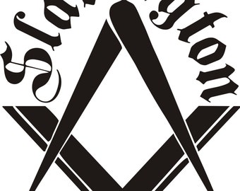 Masonic square and compass lodge decal