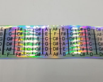 Fretboard notes holographic sticker