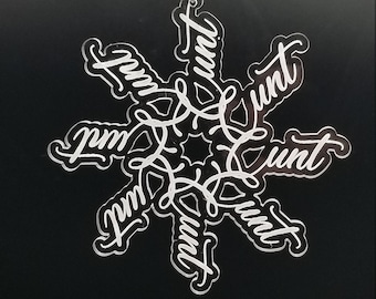 Cunt flake snowflake clear acrylic ornament