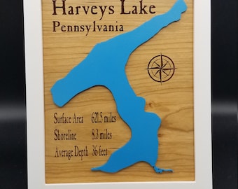 Harveys lake 3d wooden frame sign