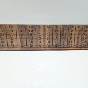 Fretboard note layout wooden sign