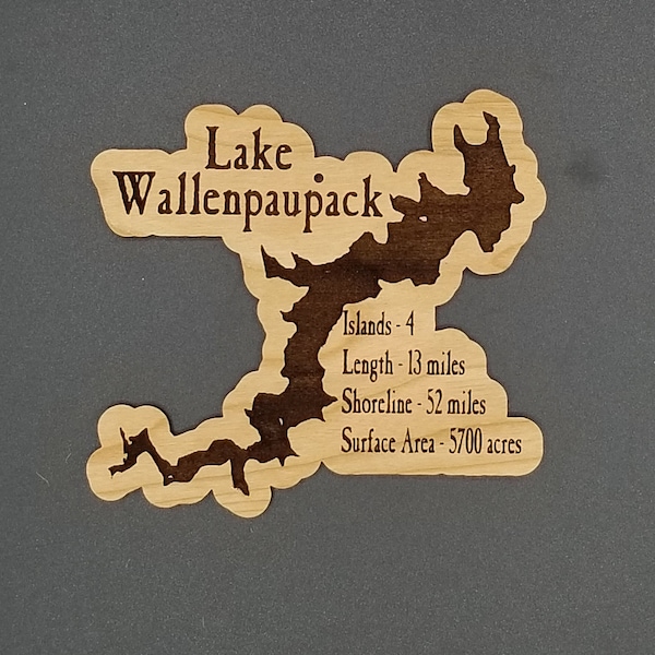 Lake wallenpaupack laser engraved cherry wood christmas ornament