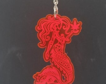 Mermaid weed keychain