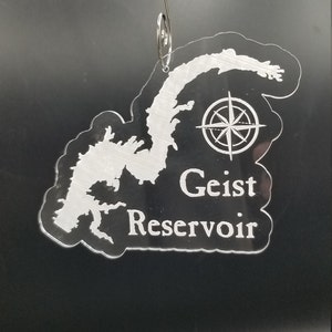Geist reservoir laser engraved clear acrylic christmas ornament