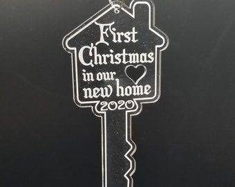 Erste Weihnachten in unserem neuen Zuhause personalisierte Acryl Ornament