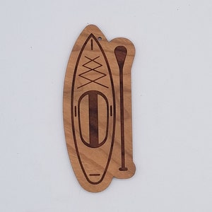 Stand up padddleboard laser engraved cherry wood christmas ornament
