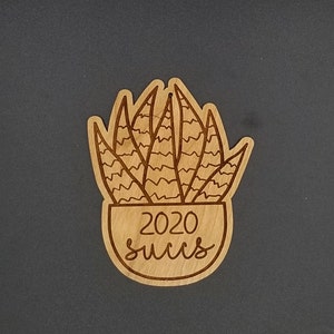 2020 succs succulent cherry hardwood ornament