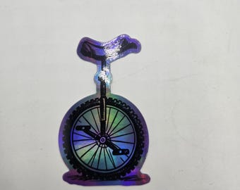 Unicycle hologram sticker