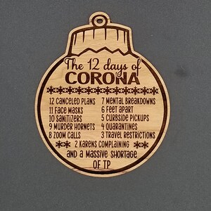 12 days of corona cherry hardwood ornament