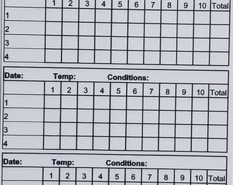 Clay shooting score sheet PDF