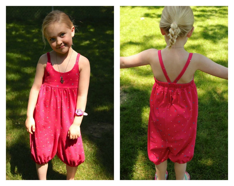 Hummingbird Pantsuit girls' romper PDF pattern image 3