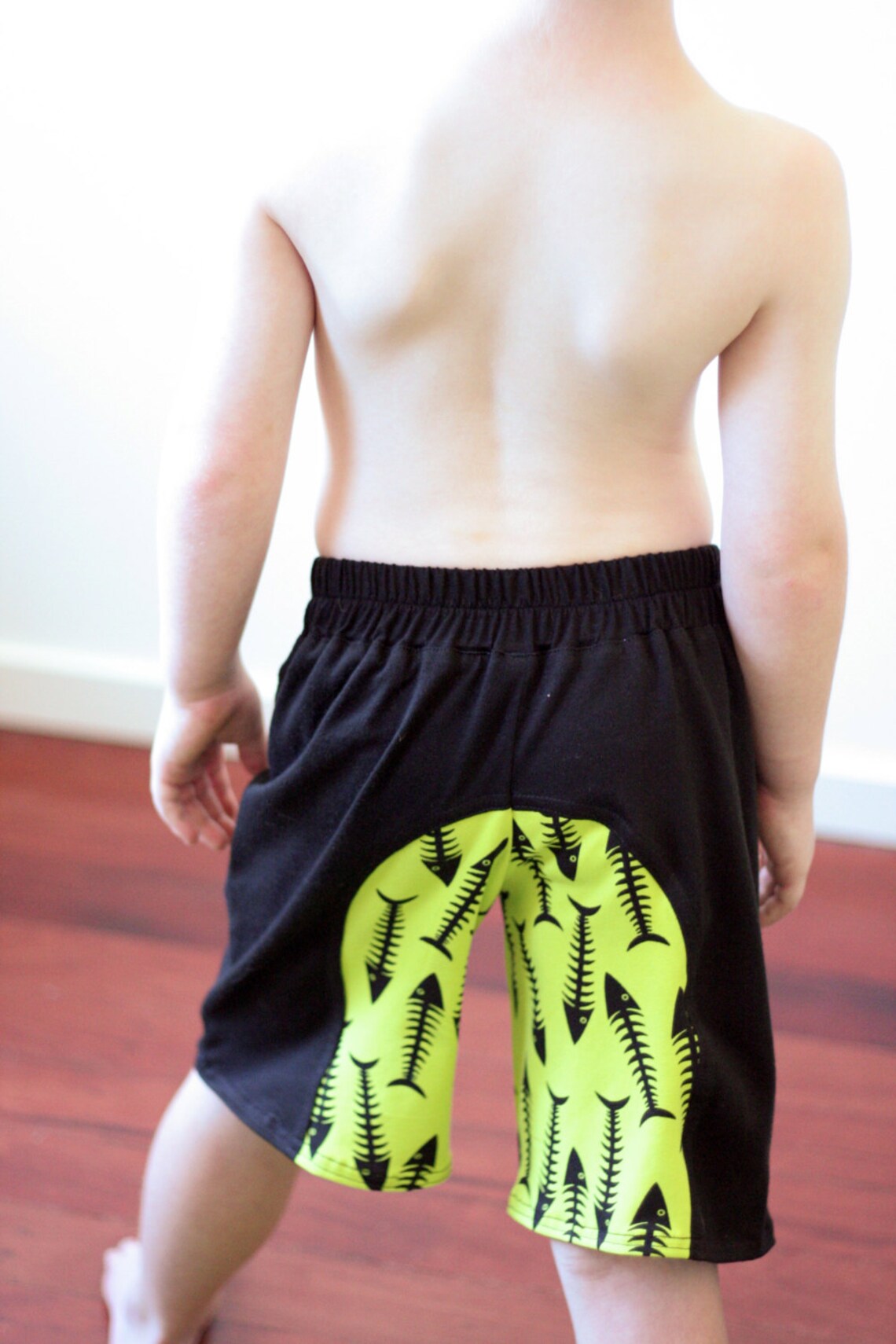 Surfer Shorts Pattern Boys/unisex Contrast Panel Shorts Etsy