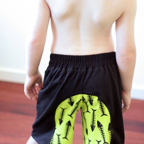 Surfer Shorts Pattern Boys/unisex Contrast Panel Shorts Etsy