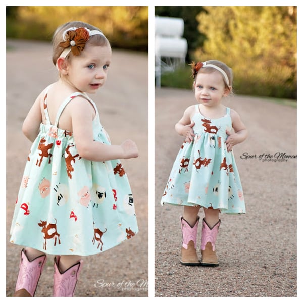 Baby Hummingbird Dress - girls' summer dress - NB to size 3 - PDF pattern