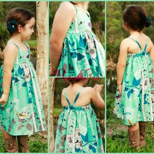 Hummingbird Dress girls' summer dress PDF pattern imagem 4