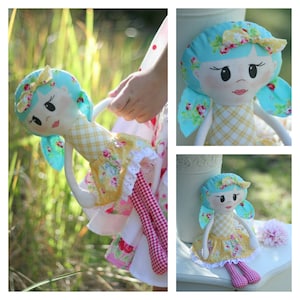 Scrappy Little Miss - fabric doll pattern - softie doll PDF pattern