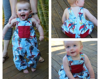 Sandpit Romper - babyromperoverall voor jongens en meisjes - unisex PDF-patroon